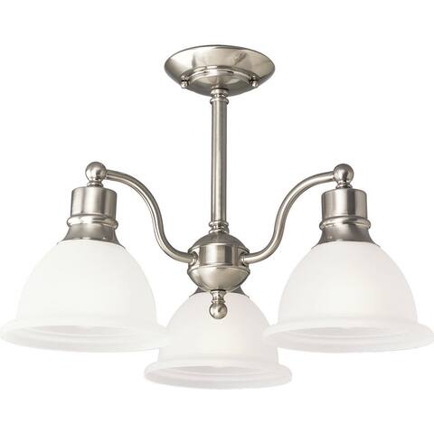 Progress Lighting Silvertone 3-light Semi-flush Mount Fixture - N/A