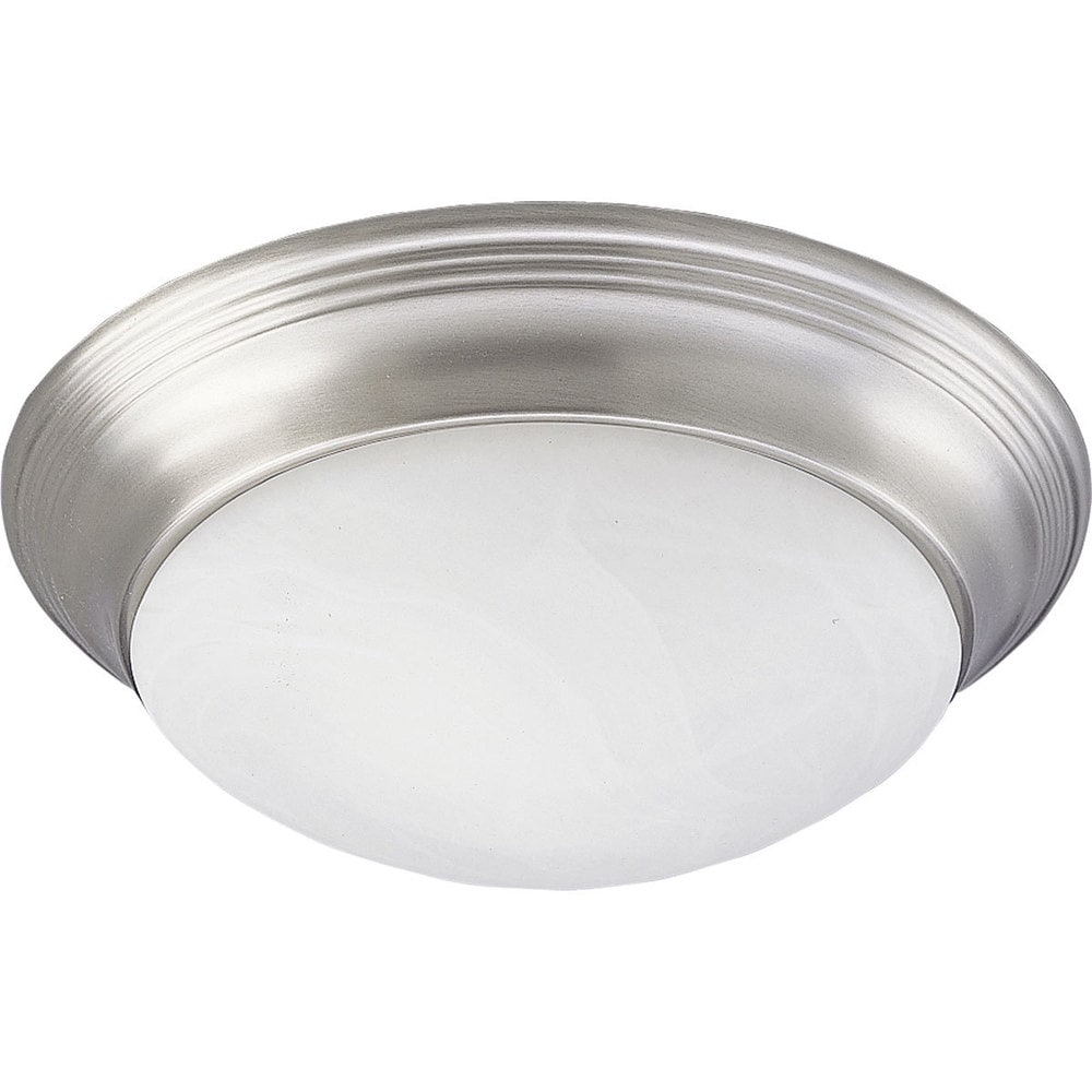 Progress Lighting Chateau 2-Light Platinum Flush Mount with Frosted Glass