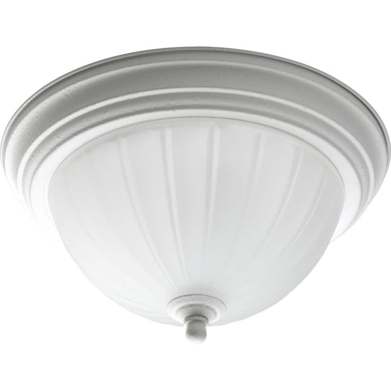 Progress Lighting White 1-light Semi-flush Mount Fixture