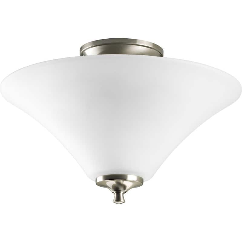 Progress Lighting Silvertone 2-light Semi-flush Mount Fixture