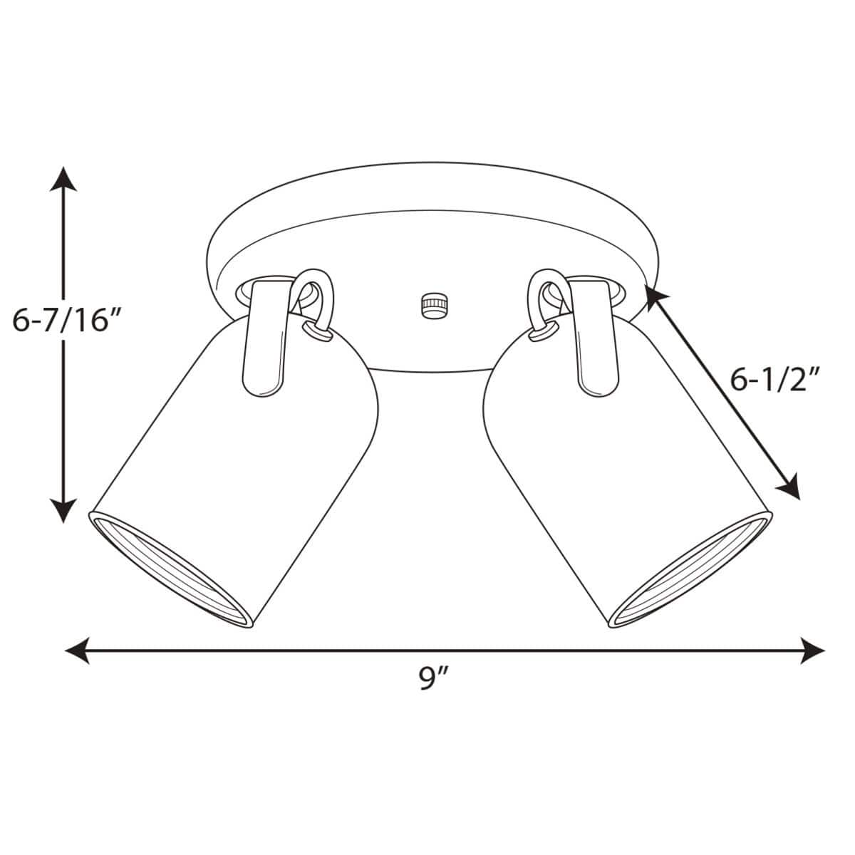 Two-light Multi Directional Roundback Wall Ceiling Fixture - On Sale 