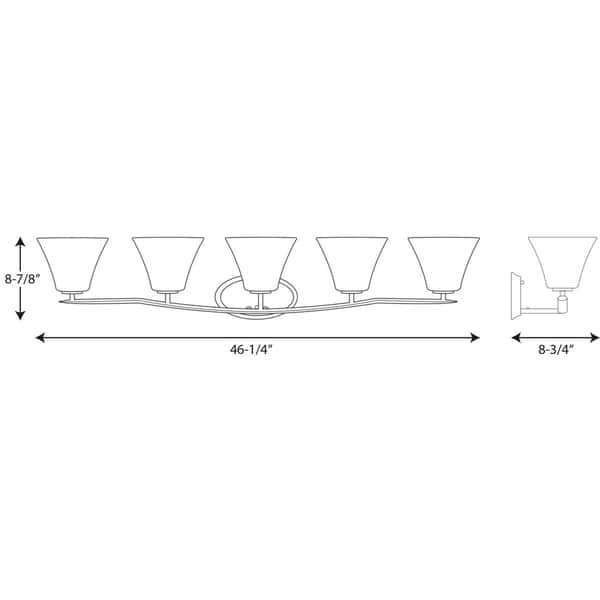 Progress Lighting Silvertone Bravo Collection 5-light Brushed Nickel Bath Light