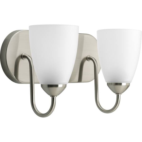 Gather Collection 2-Light Brushed Nickel Ceiling Fan Light