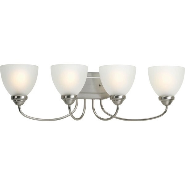 Progress Lighting Silvertone Heart Collection 4-light Brushed Nickel Bath Light