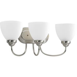 Progress Lighting Silvertone Heart Collection 3-light Brushed Nickel Bath Light