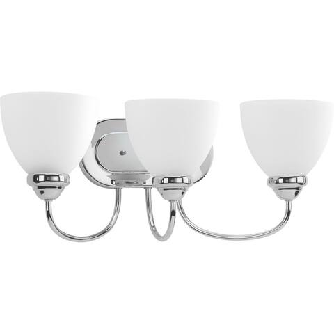 Progress Lighting Silvertone Heart Collection 3-light Polished Chrome Bath Light