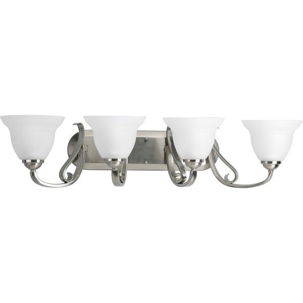 Progress Lighting Silvertone Torino Collection 4 Light Brushed Progress Lighting Silvertone Torino Collection 4 Light Brushed Nickel Bath