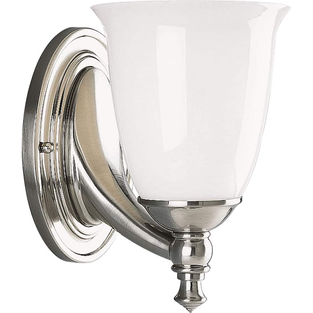 Progress Lighting Silvertone Victorian Collection 1-light Brushed Nickel Bath Light