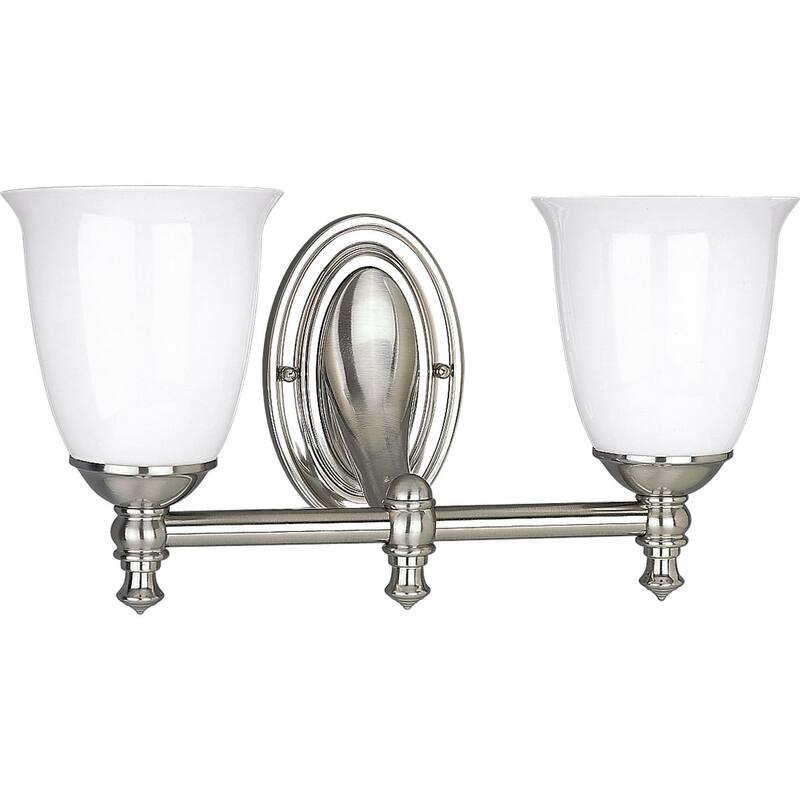 Progress Lighting Silvertone Victorian Collection 2-light Brushed Nickel Bath Light