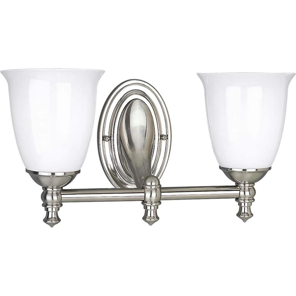 Progress Lighting Silvertone Victorian Collection 2-light Brushed Nickel Bath Light