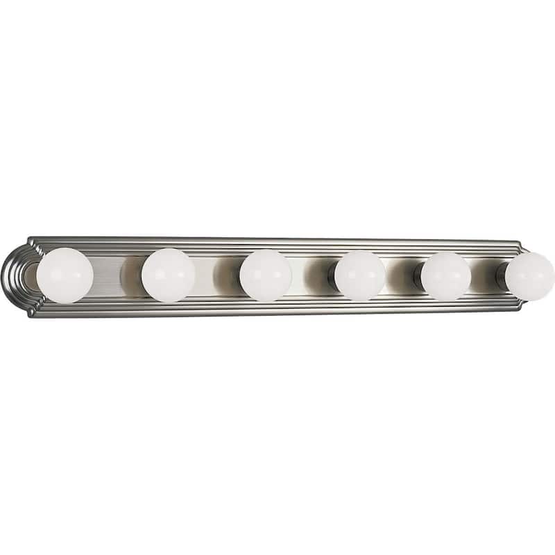 Progress Lighting Silvertone 6-light Brushed Nickel Bath Light- Wall Mount Only - 6-light Brushed Nickel Bath Light- wall mount only