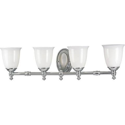Progress Lighting Silvertone Victorian Collection 4-light Chrome Bath Light - N/A