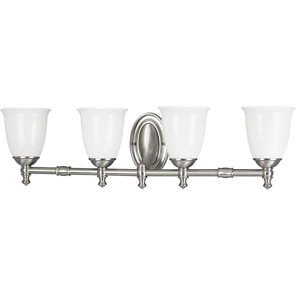 Progress Lighting Silvertone Victorian Collection 4-light Brushed Nickel Bath Light