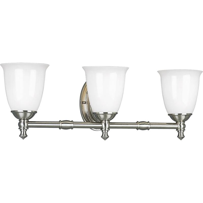 Progress Lighting Silvertone Victorian Collection 3-light Brushed Nickel Bath Light