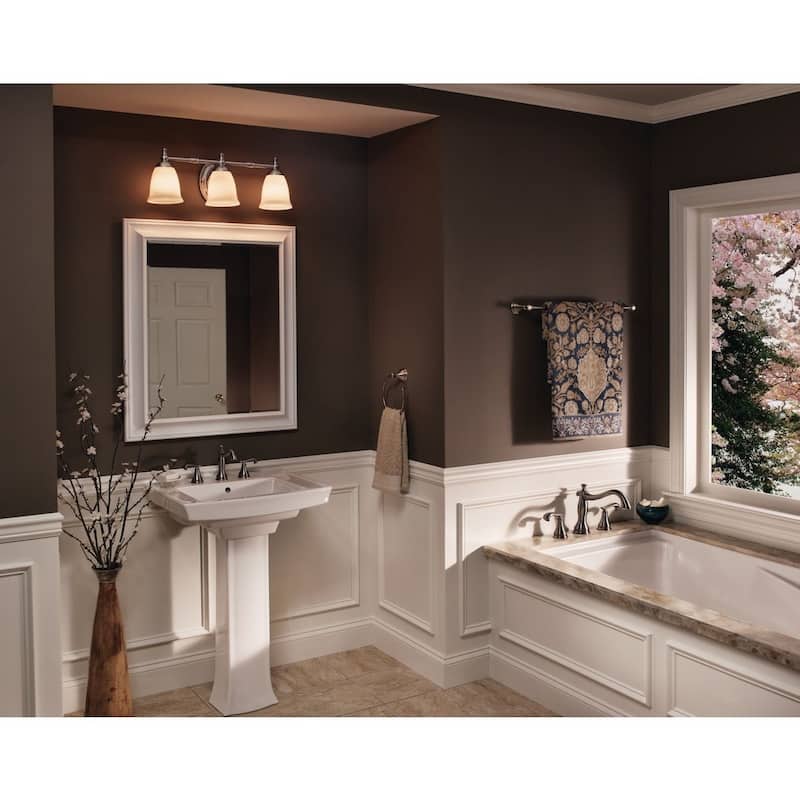 Progress Lighting Silvertone Victorian Collection 3-light Brushed Nickel Bath Light