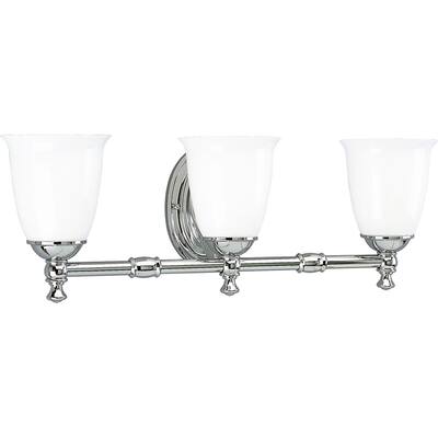 Progress Lighting Silvertone Victorian Collection 3-light Chrome Bath Light