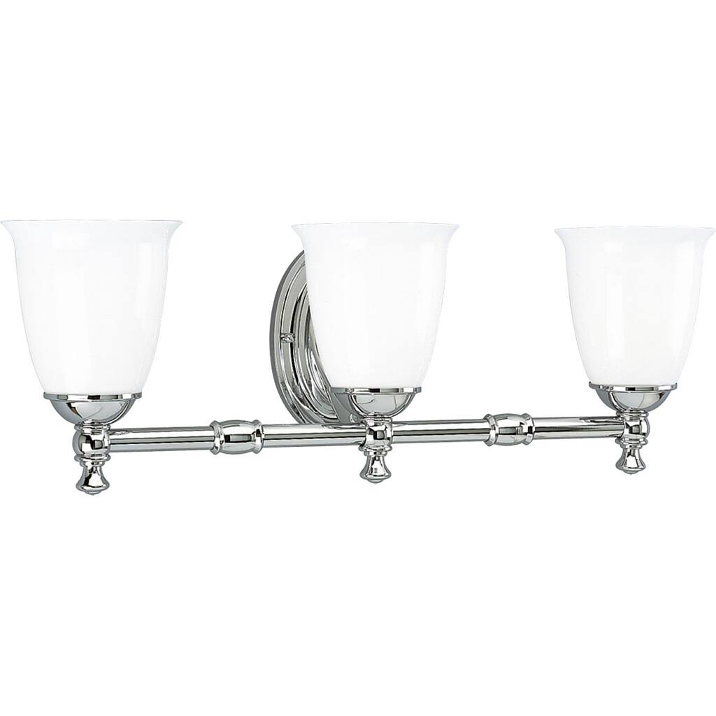 Progress Lighting Silvertone Victorian Collection 3-light Chrome Bath Light