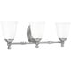 Progress Lighting Silvertone Victorian Collection 3-light Chrome Bath 