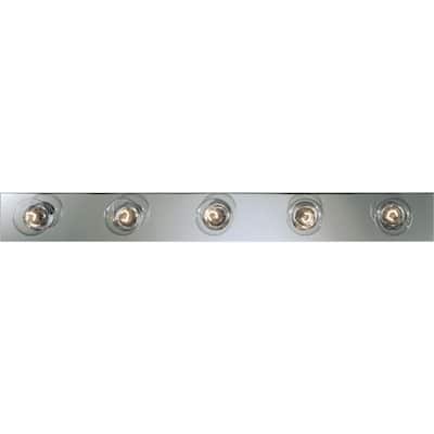 Broadway Collection 5-Light Polished Chrome Traditional Bath Vanity Light
