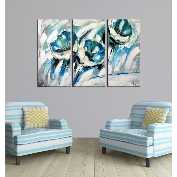 Hand-painted 'The Winding Path' 3-piece Gallery-wrapped Canvas Art Set ...