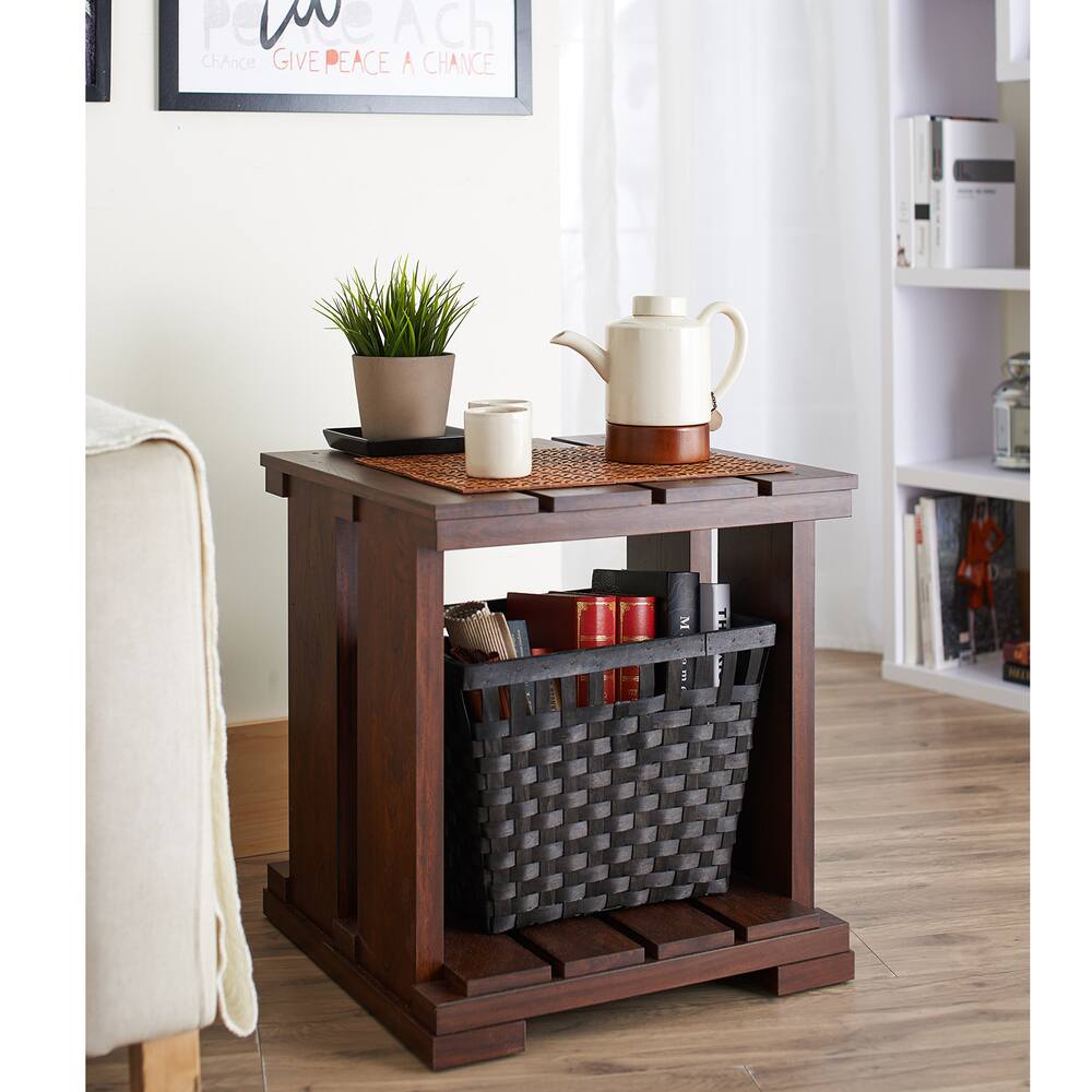 Furniture of America Torplank Country Style Planked End Table