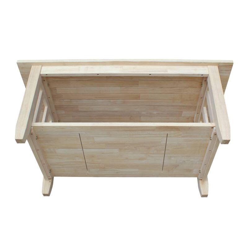Unfinished Solid Parawood Mission Tall Coffee Table