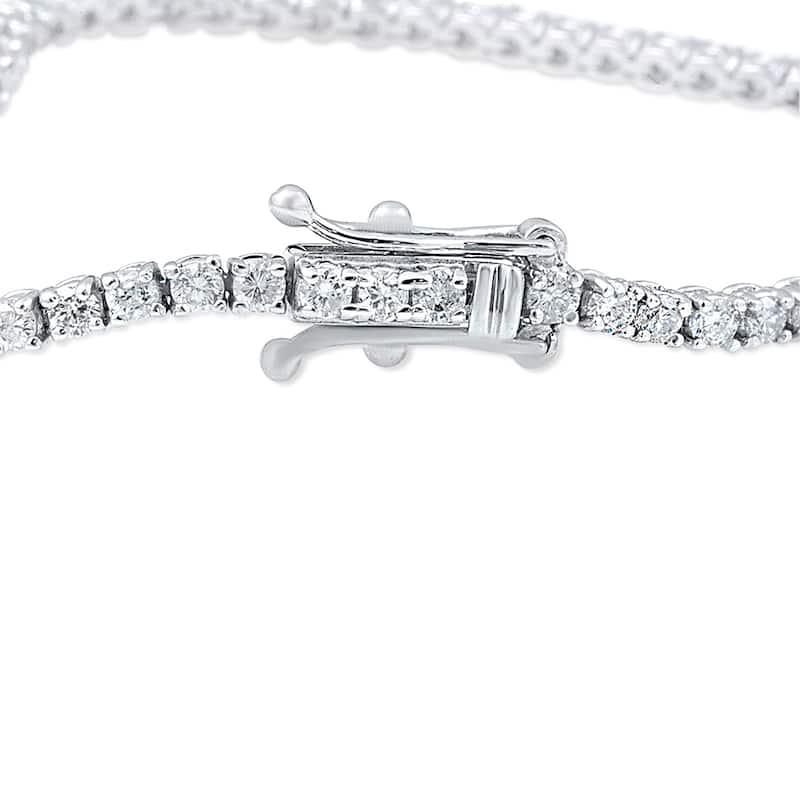 14k White Gold 3ct TDW Flexible Diamond Tennis Bracelet