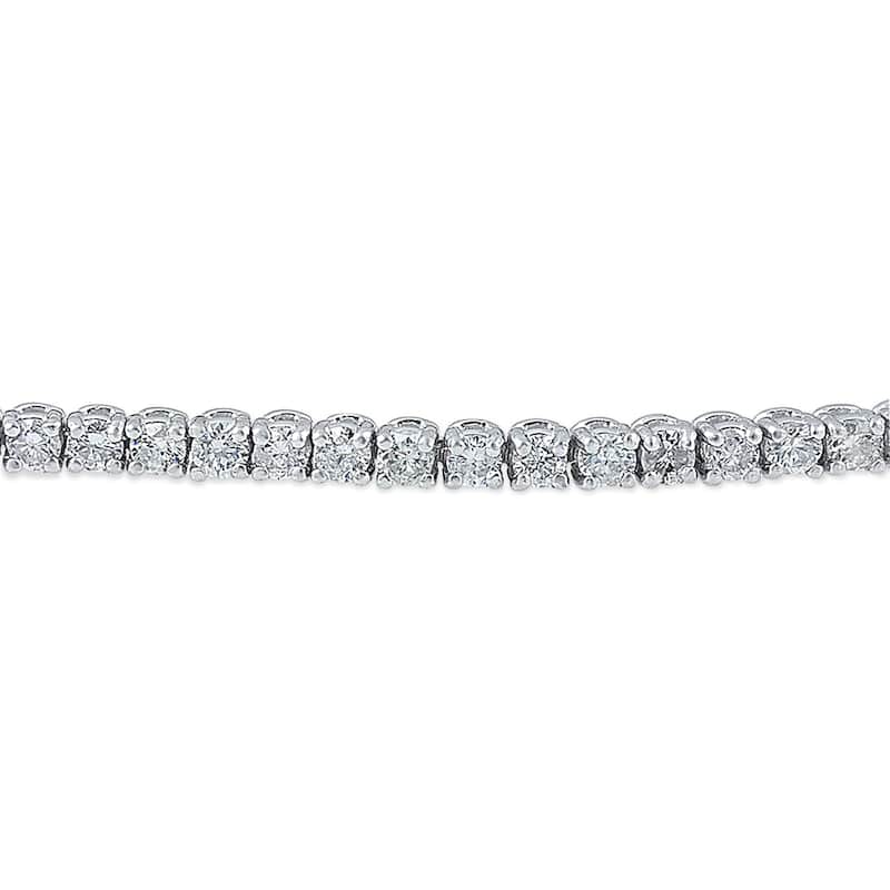 14k White Gold 3ct TDW Flexible Diamond Tennis Bracelet