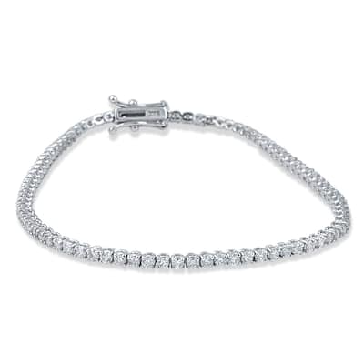14k White Gold 3ct TDW Flexible Diamond Tennis Bracelet