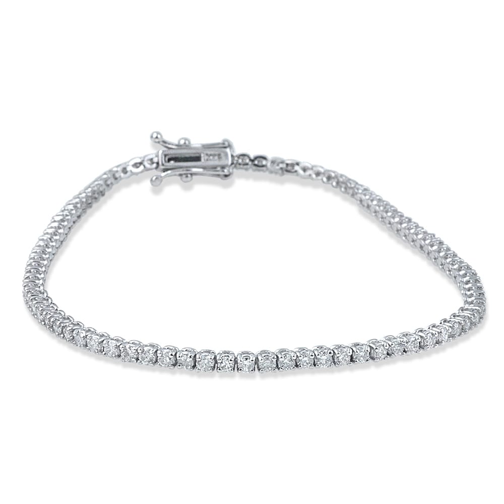 Bliss Diamond 14k White Gold 3ct TDW Flexible Diamond Tennis Bracelet