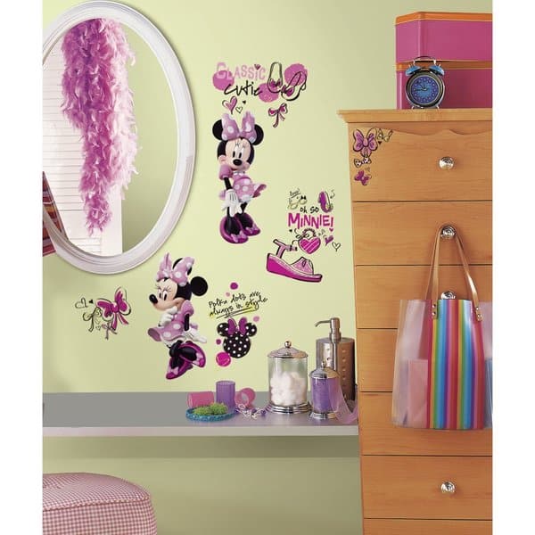 slide 2 of 3, Disney Minnie Fashionista Peel and Stick Wall Decals