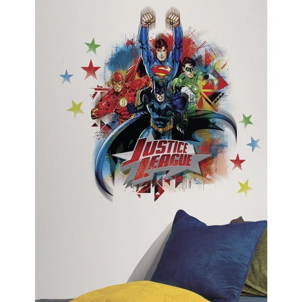 DC COMICS SUPERHERO LOGOS 16 Wall Decal Superman Batman Room Decor Stickers  