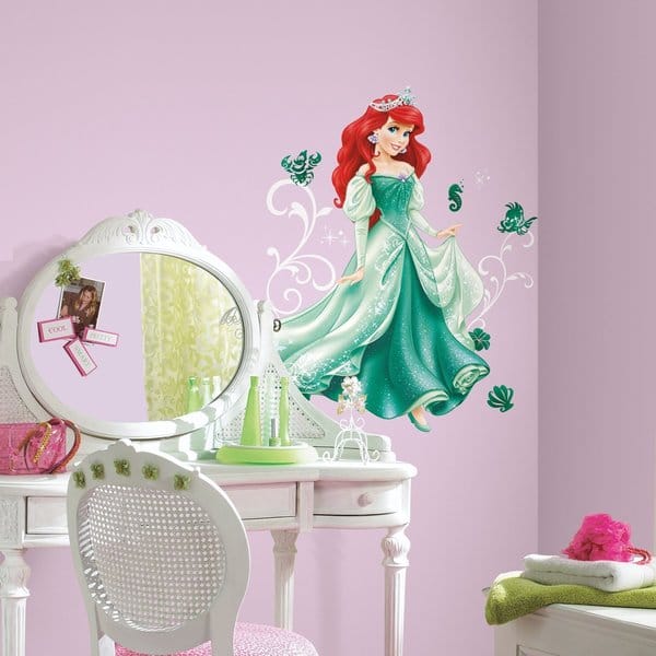 slide 2 of 3, Disney Princess Ariel Peel and Stick Giant Wall Decals