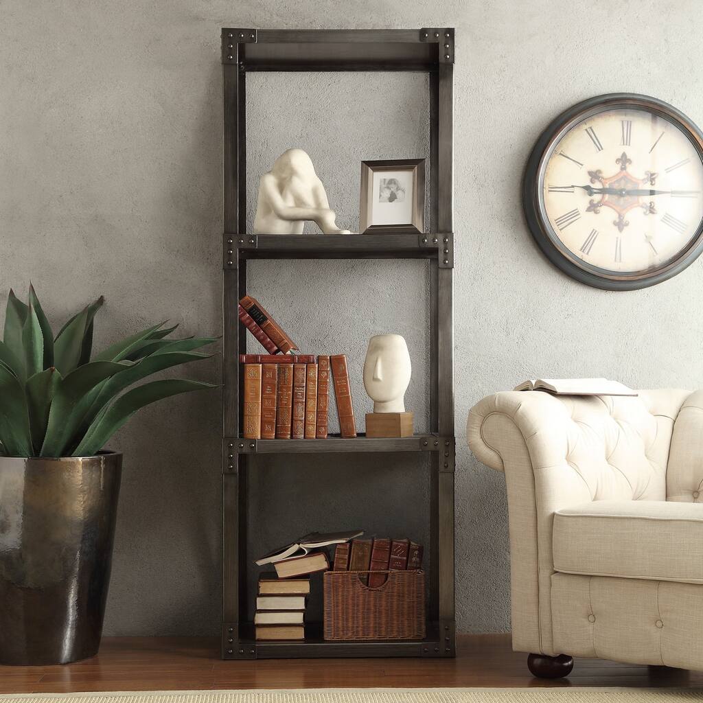 SIGNAL HILLS Sedgwick Vintage Industrial Modern Bracket Metal 26-inch Bookcase