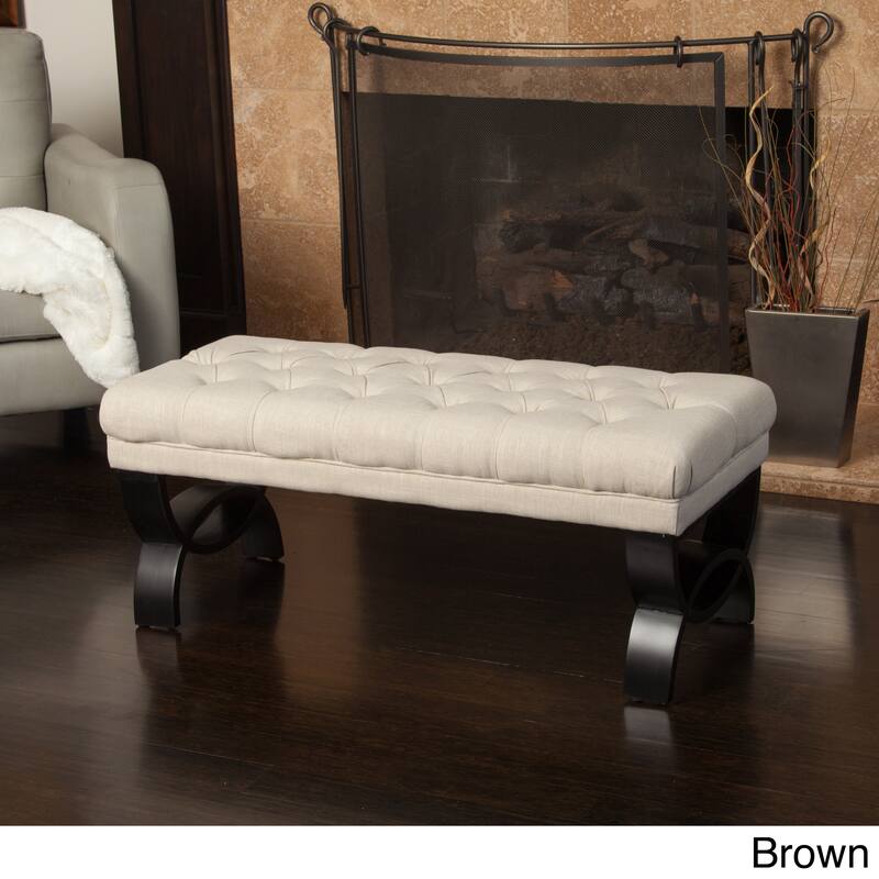 Scarlette Tufted Fabric Ottoman Bench by Christopher Knight Home - 41.00" L x 17.25" W x 16.75" H