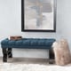 preview thumbnail 59 of 63, Scarlette Tufted Fabric Ottoman Bench by Christopher Knight Home - 41.00" L x 17.25" W x 16.75" H Dark Blue