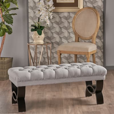 Scarlette Tufted Fabric Ottoman Bench by Christopher Knight Home - 41.00" L x 17.25" W x 16.75" H