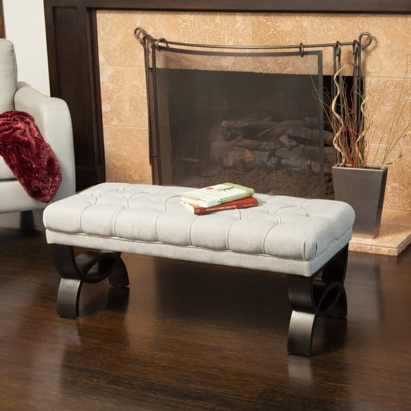 slide 1 of 65, Scarlette Tufted Fabric Ottoman Bench by Christopher Knight Home - 41.00" L x 17.25" W x 16.75" H