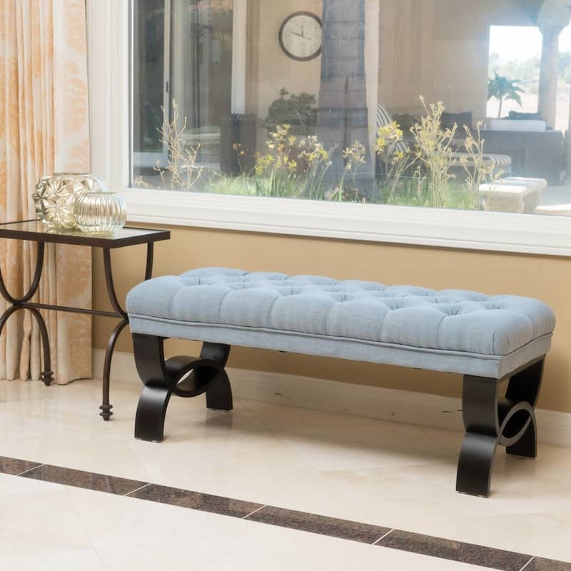 Scarlette Tufted Fabric Ottoman Bench by Christopher Knight Home - 41.00" L x 17.25" W x 16.75" H