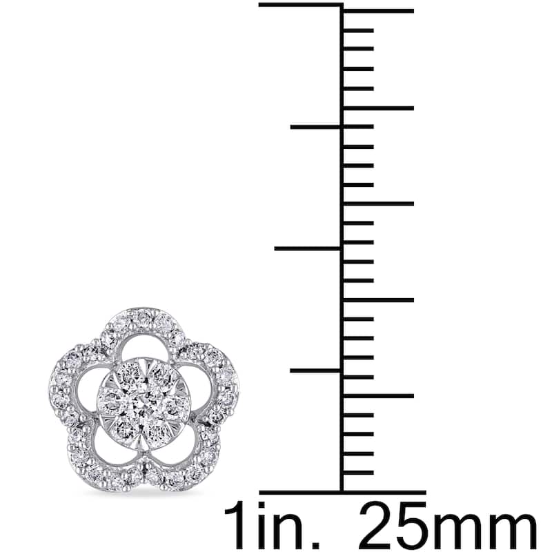 Miadora 14k White Gold 1/2ct TDW Diamond Earrings