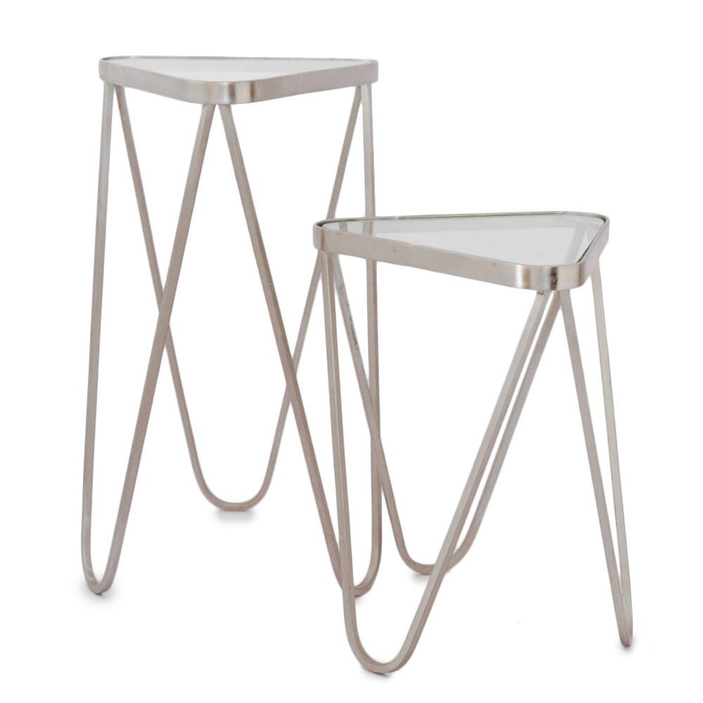 Studiolo 2-piece Antique Nickel Accent Table Set