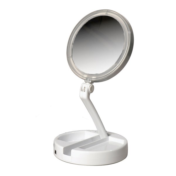 Shop LED Lit Folding Vanity 12x Magnification Free Shipping Today