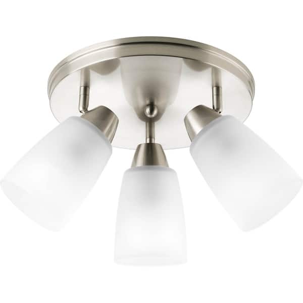 Shop Progress Lighting Brushed Nickel 3 Light Directional Flush