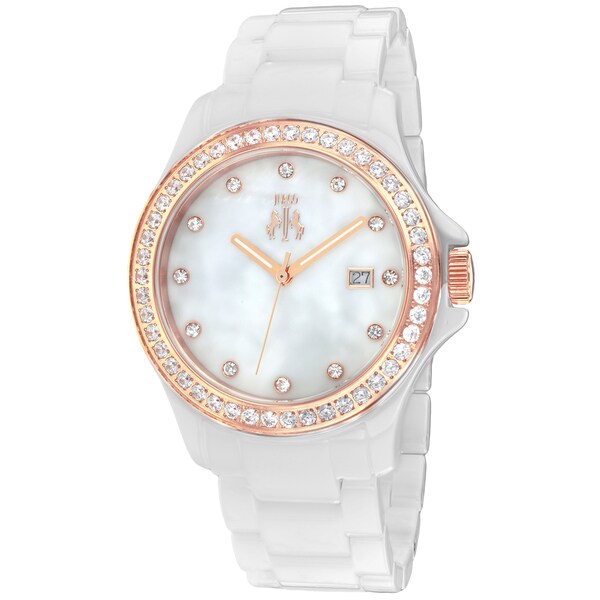 Christian Van Sant Womens CV9412 Palace Round White Bracelet Watch