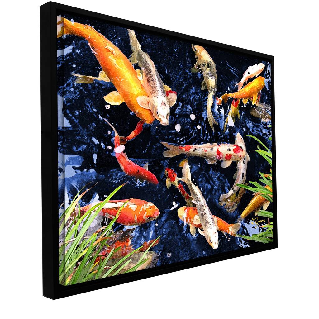 George Zucconi 'Koi' Floater-framed Gallery-wrapped Canvas - multi
