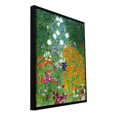 Gustav Klimt 'Farm Garden' Floater-framed Gallery-wrapped Canvas