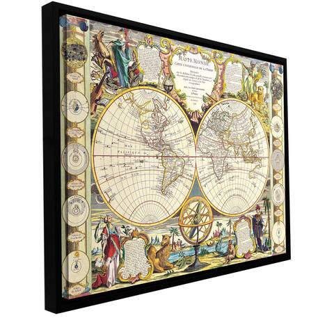 Samuel Dunn 'Mappe-Monde Carte Universelle de la Terre Dressee' Floater-framed gallery-wrapp - multi
