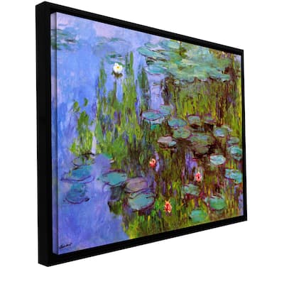 Claude Monet 'Sea Roses' Floater-framed Gallery-wrapped Canvas - Multi