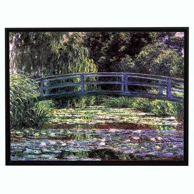 Claude Monet 'Bridge at Sea Rose Pond' Floater-framed Gallery-wrapped Canvas