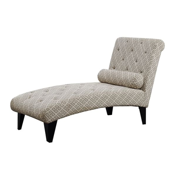 Shop Sandstone Grey Maze Fabric Chaise Lounge Chair Free